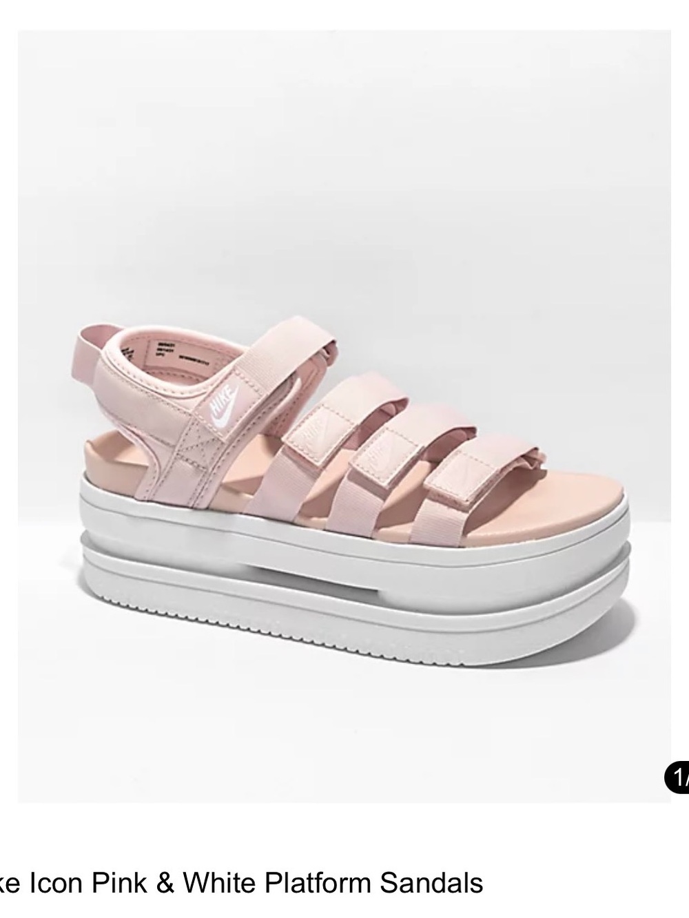 Nike Pink and White Platform Sandals - Women's Strappy Elevation